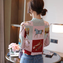 Load image into Gallery viewer, Vintage Classic British Horse Patchwork Blouse
