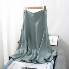 Load image into Gallery viewer, England Style High Waist Satin Midi Skirt - Pretty Fashionation
