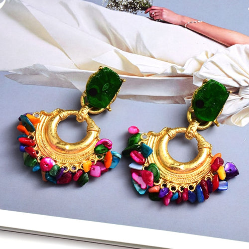 Vintage Bohemian Handmade Rhinestone Drop Earrings - Pretty Fashionation