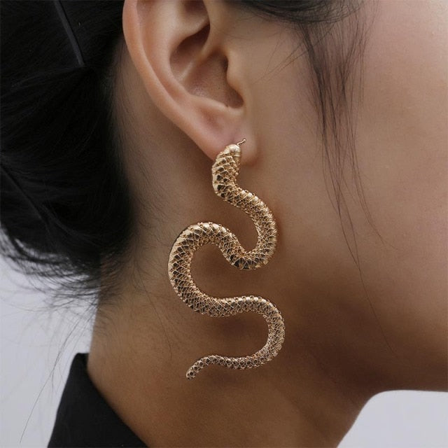 Statement Snake Drop Earrings - Pretty Fashionation