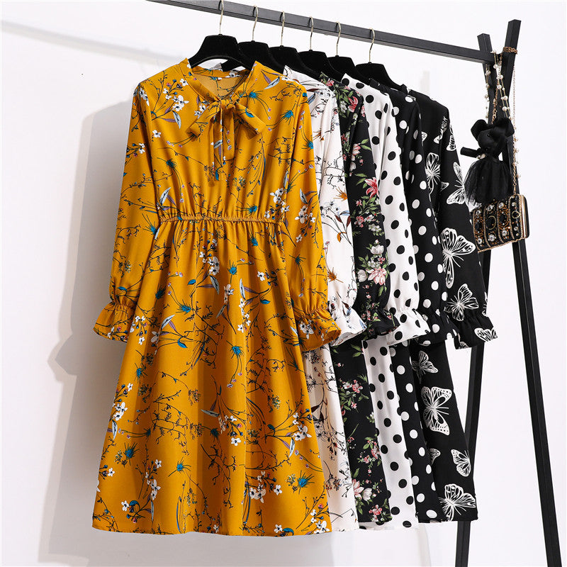 Vintage Floral Chiffon Shirt Dress | Pretty Fashionation