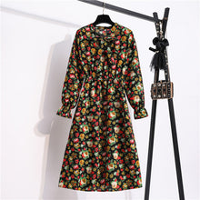 Load image into Gallery viewer, Vintage Riviera Floral Chiffon Shirt Dress
