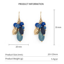 Load image into Gallery viewer, Vintage Bohemian Blue Matte Gold Natural Stone Drop Earrings - Pretty Fashionation
