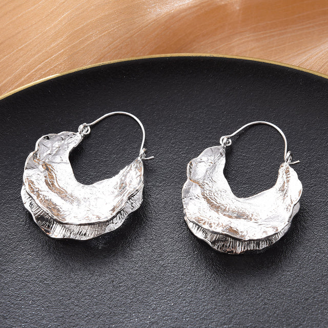 Irregular Gold and Silver Statement Earrings