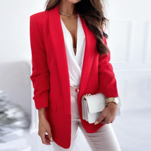 Load image into Gallery viewer, Slim Turndown Collar Pocket Blazer Jacket - Pretty Fashionation
