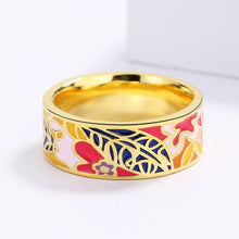 Load image into Gallery viewer, Exquisite Artfully Designed Handmade Enamel Ring
