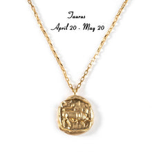 Load image into Gallery viewer, Vintage Gold Plated Carved Zodiac Constellation Necklace
