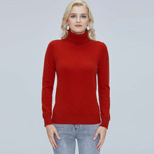 Load image into Gallery viewer, 100% Merino Knitted Soft Wool Turtleneck Sweater
