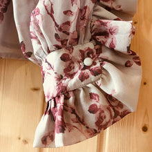 Load image into Gallery viewer, Pink Floral Chiffon Bow Tie Blouse
