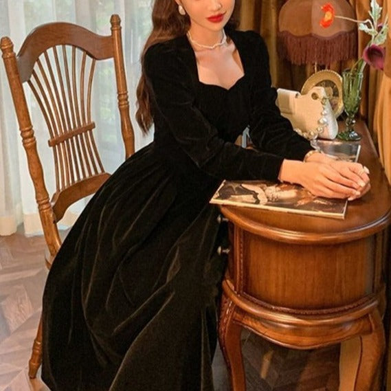 Retro Velvet French Fairy Dress