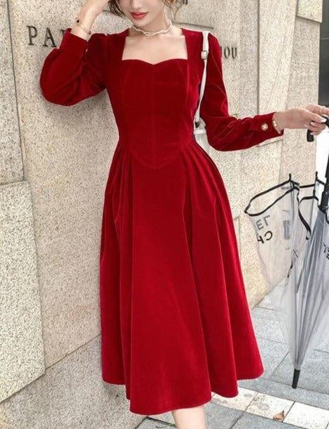 Retro Velvet French Fairy Dress