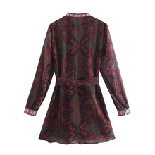Load image into Gallery viewer, Ethnic Vintage Paisley Blouse Mini Dress
