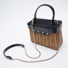 Load image into Gallery viewer, Vintage Flip Woven Crossbody Straw Rattan Bag
