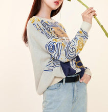Load image into Gallery viewer, Vintage Artsy Van Gogh Pullover Sweater - Pretty Fashionation
